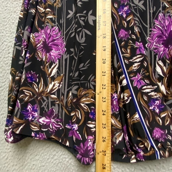 INC International Concepts Top Women Large Black Purple Sleeveless Wrap - Picture 5 of 10